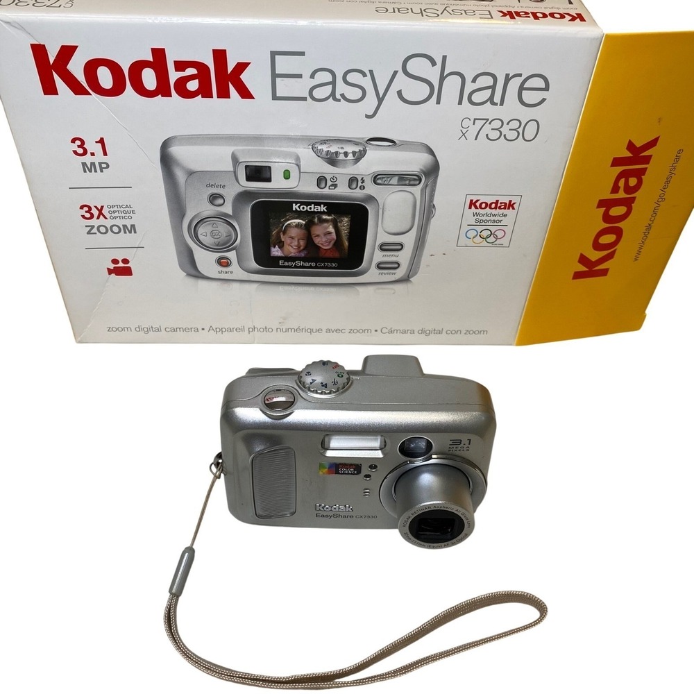 Kodak EasyShare CX7330‎ 3.1MP Digital Camera Tested Works Box Case Cable